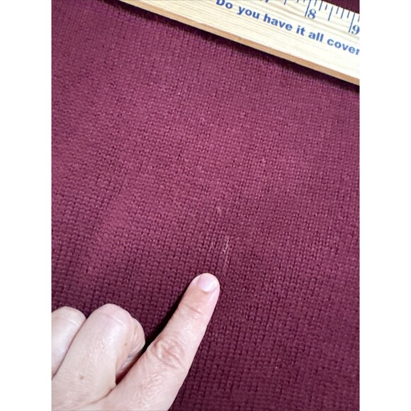 Eddie Bauer Sweater Mens TXL Maroon Quarter Zip Mock Neck Heavy Knit Vtg 90s Y2K - Picture 12 of 16